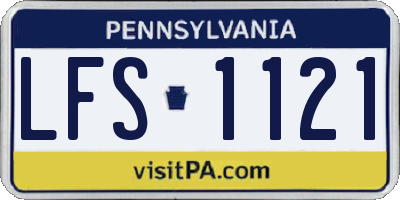 PA license plate LFS1121