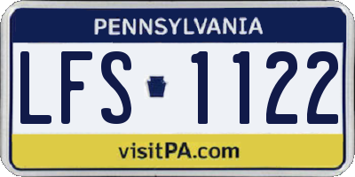 PA license plate LFS1122