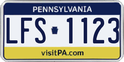 PA license plate LFS1123
