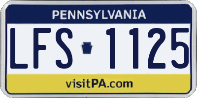PA license plate LFS1125