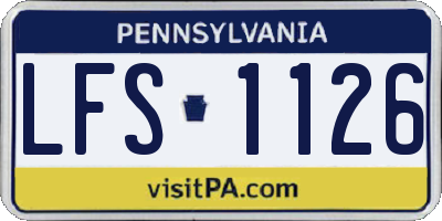 PA license plate LFS1126