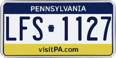 PA license plate LFS1127