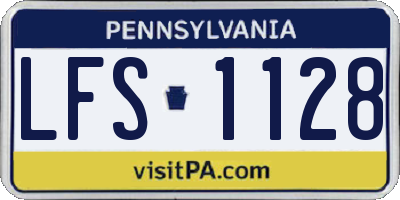 PA license plate LFS1128