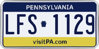 PA license plate LFS1129