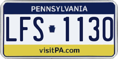 PA license plate LFS1130