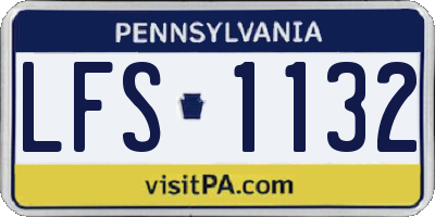 PA license plate LFS1132