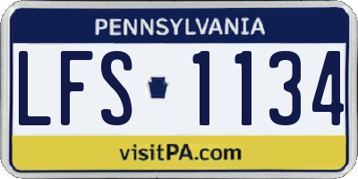 PA license plate LFS1134