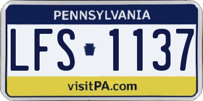 PA license plate LFS1137