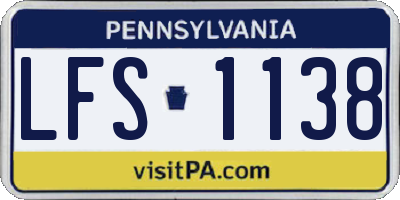 PA license plate LFS1138