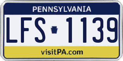 PA license plate LFS1139