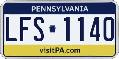 PA license plate LFS1140