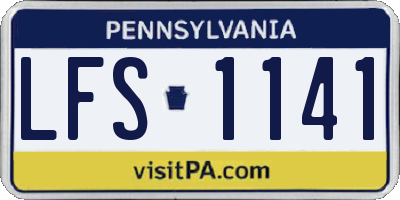 PA license plate LFS1141