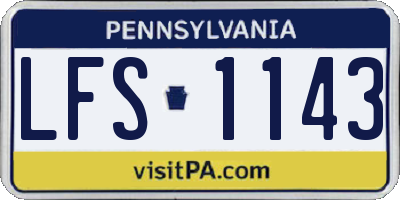 PA license plate LFS1143