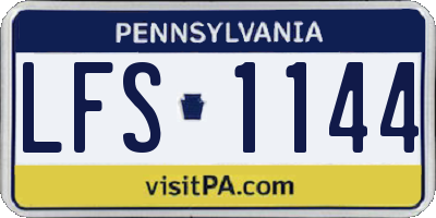 PA license plate LFS1144