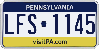PA license plate LFS1145
