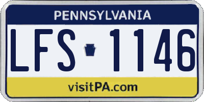 PA license plate LFS1146