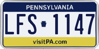 PA license plate LFS1147