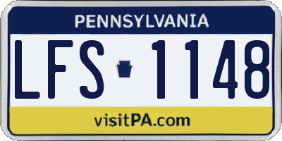 PA license plate LFS1148