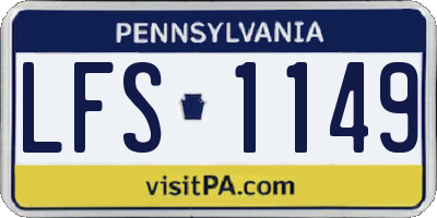 PA license plate LFS1149