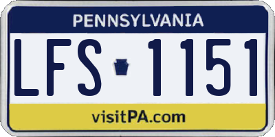 PA license plate LFS1151
