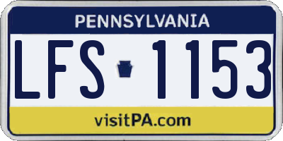 PA license plate LFS1153