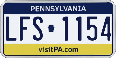 PA license plate LFS1154
