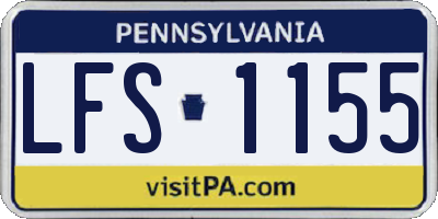 PA license plate LFS1155