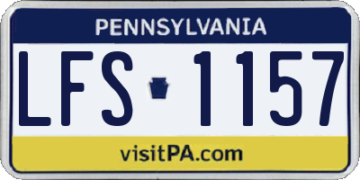 PA license plate LFS1157