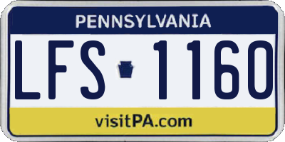PA license plate LFS1160