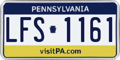 PA license plate LFS1161