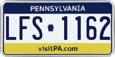 PA license plate LFS1162