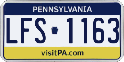 PA license plate LFS1163