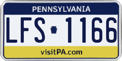PA license plate LFS1166