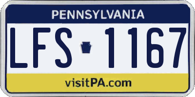 PA license plate LFS1167