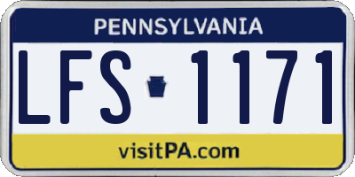 PA license plate LFS1171