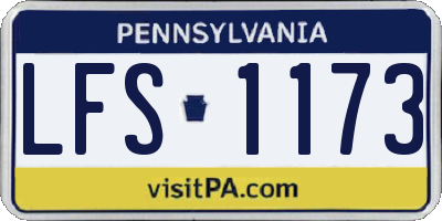 PA license plate LFS1173