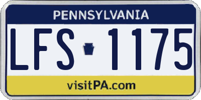 PA license plate LFS1175