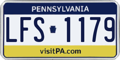 PA license plate LFS1179