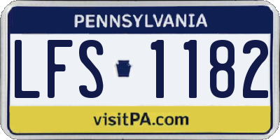 PA license plate LFS1182