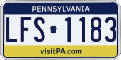 PA license plate LFS1183