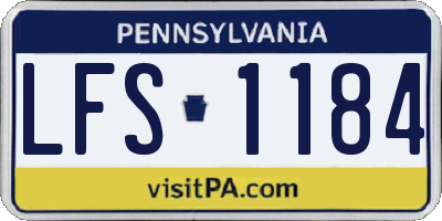 PA license plate LFS1184