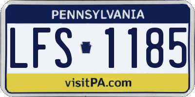 PA license plate LFS1185