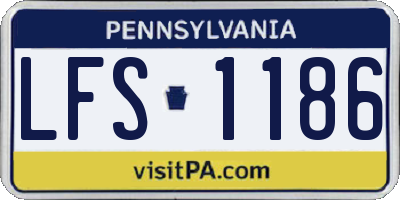PA license plate LFS1186