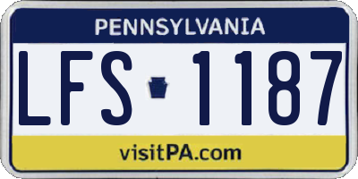 PA license plate LFS1187