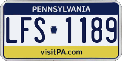 PA license plate LFS1189