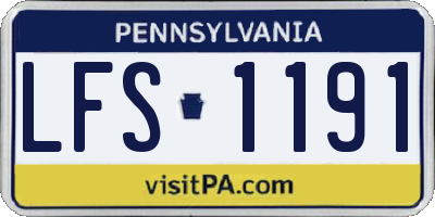 PA license plate LFS1191