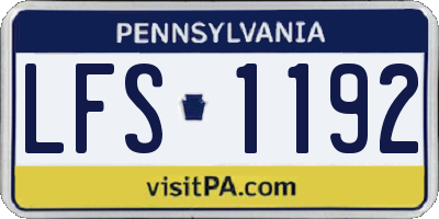 PA license plate LFS1192