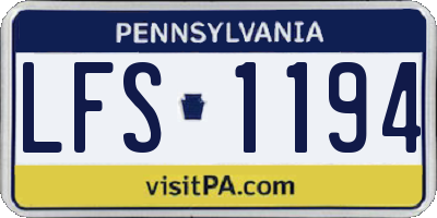 PA license plate LFS1194