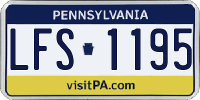 PA license plate LFS1195
