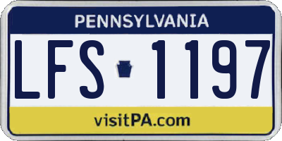 PA license plate LFS1197